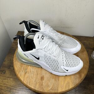 Nike Air Max 270 Shoes Mens Size 9.5 White Black AH8050-100 Running Sneakers